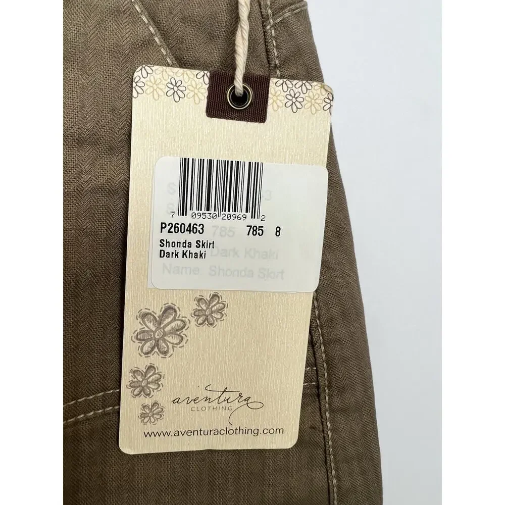 Aventura Melia Women's Skirt Size 16 Brushed Nickel Button Front Organic Cotton